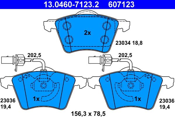 ATE 13.0460-7123.2 - Set placute frana,frana disc aaoparts.ro