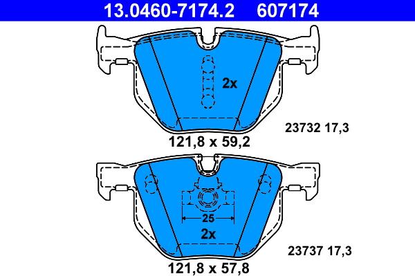 ATE 13.0460-7174.2 - Set placute frana,frana disc aaoparts.ro