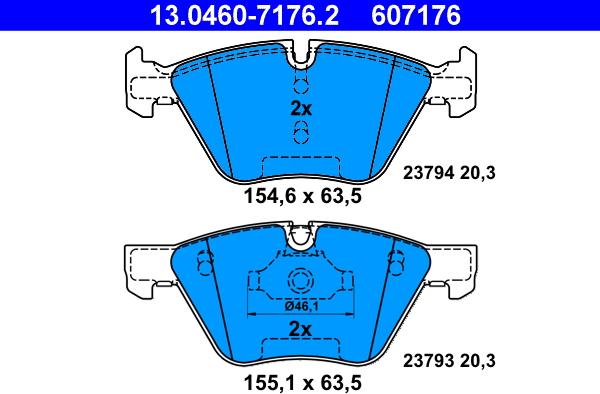 ATE 13.0460-7176.2 - Set placute frana,frana disc aaoparts.ro