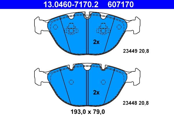 ATE 13.0460-7170.2 - Set placute frana,frana disc aaoparts.ro