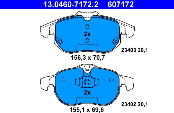 ATE 13.0460-7172.2 - Set placute frana,frana disc aaoparts.ro