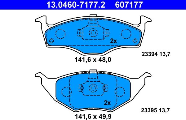 ATE 13.0460-7177.2 - Set placute frana,frana disc aaoparts.ro