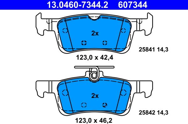 ATE 13.0460-7344.2 - Set placute frana,frana disc aaoparts.ro