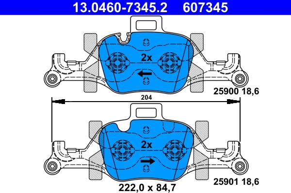 ATE 13.0460-7345.2 - Set placute frana,frana disc aaoparts.ro