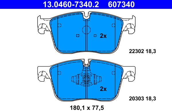 ATE 13.0460-7340.2 - Set placute frana,frana disc aaoparts.ro