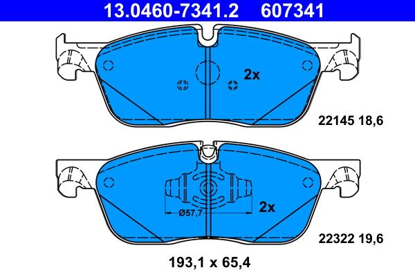 ATE 13.0460-7341.2 - Set placute frana,frana disc aaoparts.ro