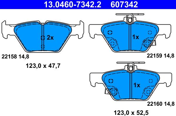 ATE 13.0460-7342.2 - Set placute frana,frana disc aaoparts.ro