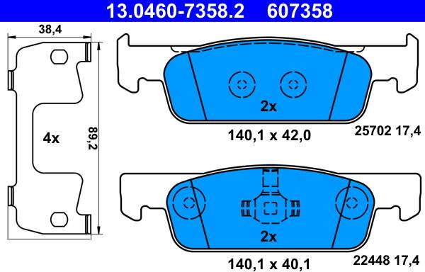 ATE 13.0460-7358.2 - Set placute frana,frana disc aaoparts.ro