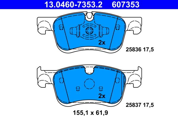 ATE 13.0460-7353.2 - Set placute frana,frana disc aaoparts.ro