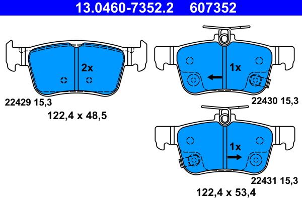 ATE 13.0460-7352.2 - Set placute frana,frana disc aaoparts.ro