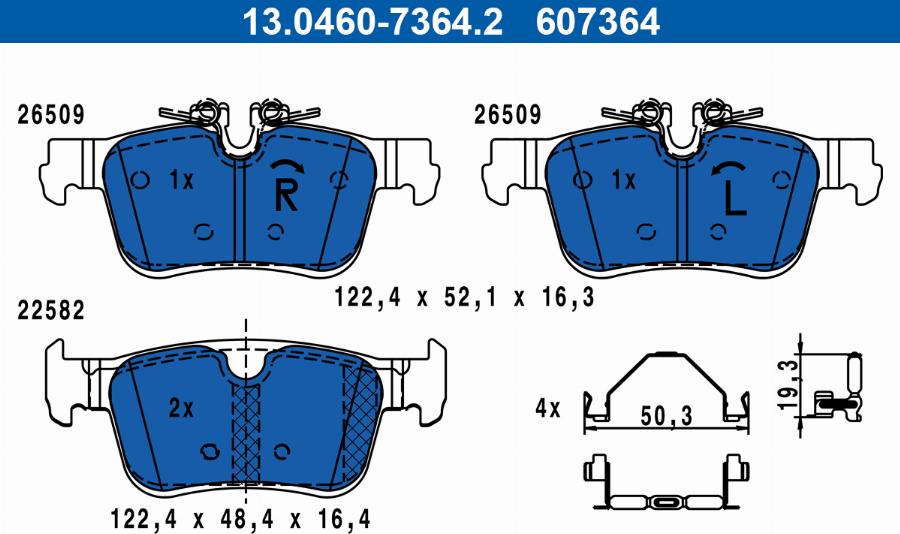 ATE 13.0460-7364.2 - Set placute frana,frana disc aaoparts.ro