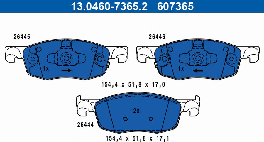 ATE 13.0460-7365.2 - Set placute frana,frana disc aaoparts.ro