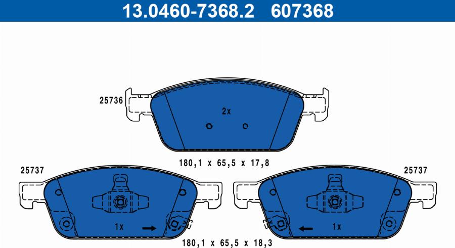 ATE 13.0460-7368.2 - Set placute frana,frana disc aaoparts.ro