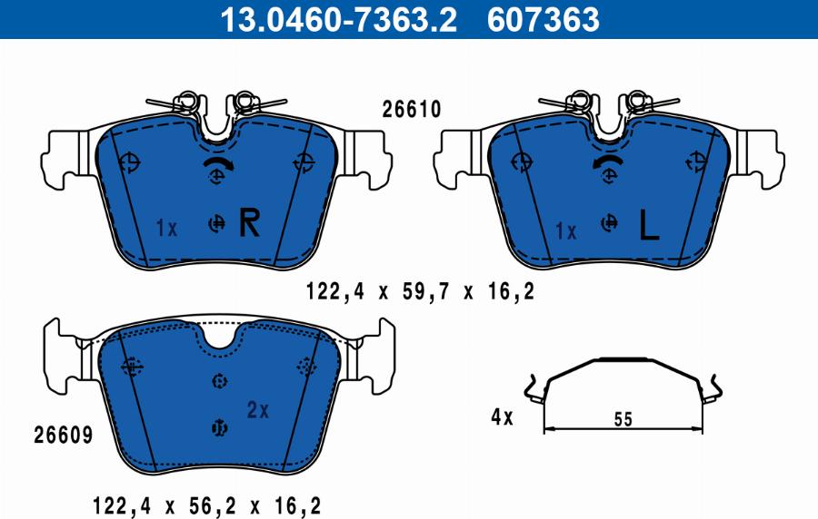 ATE 13.0460-7363.2 - Set placute frana,frana disc aaoparts.ro