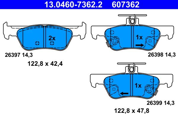 ATE 13.0460-7362.2 - Set placute frana,frana disc aaoparts.ro