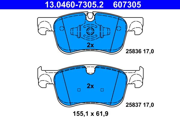 ATE 13.0460-7305.2 - Set placute frana,frana disc aaoparts.ro