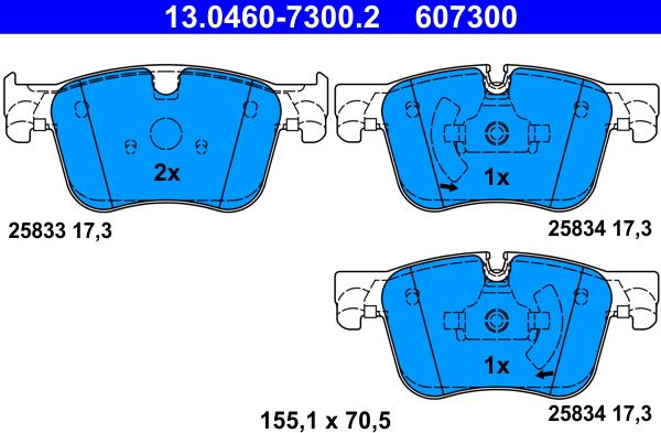 ATE 13.0460-7300.2 - Set placute frana,frana disc aaoparts.ro