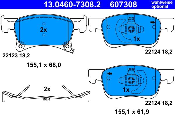 ATE 13.0460-7308.2 - Set placute frana,frana disc aaoparts.ro