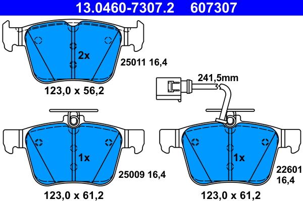 ATE 13.0460-7307.2 - Set placute frana,frana disc aaoparts.ro