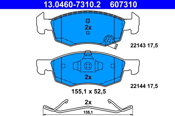 ATE 13.0460-7310.2 - Set placute frana,frana disc aaoparts.ro