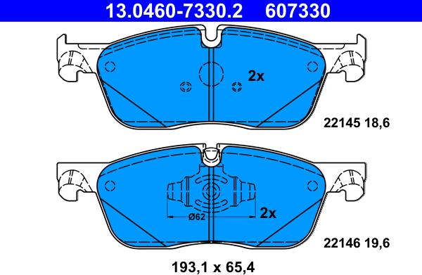 ATE 13.0460-7330.2 - Set placute frana,frana disc aaoparts.ro