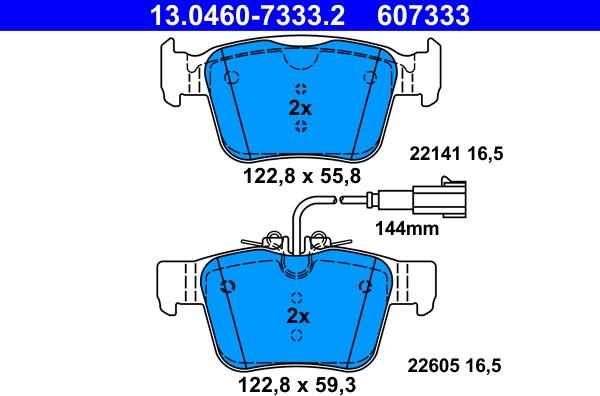 ATE 13.0460-7333.2 - Set placute frana,frana disc aaoparts.ro