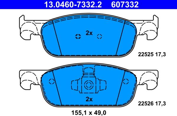 ATE 13.0460-7332.2 - Set placute frana,frana disc aaoparts.ro