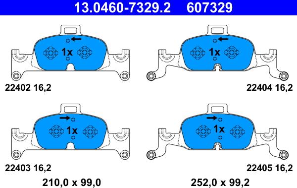 ATE 13.0460-7329.2 - Set placute frana,frana disc aaoparts.ro