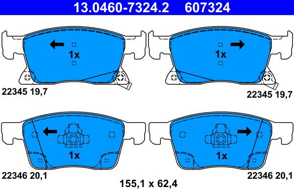 ATE 13.0460-7324.2 - Set placute frana,frana disc aaoparts.ro