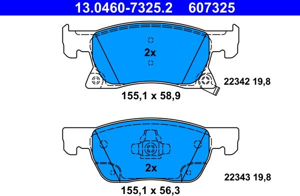 ATE 13.0460-7325.2 - Set placute frana,frana disc aaoparts.ro