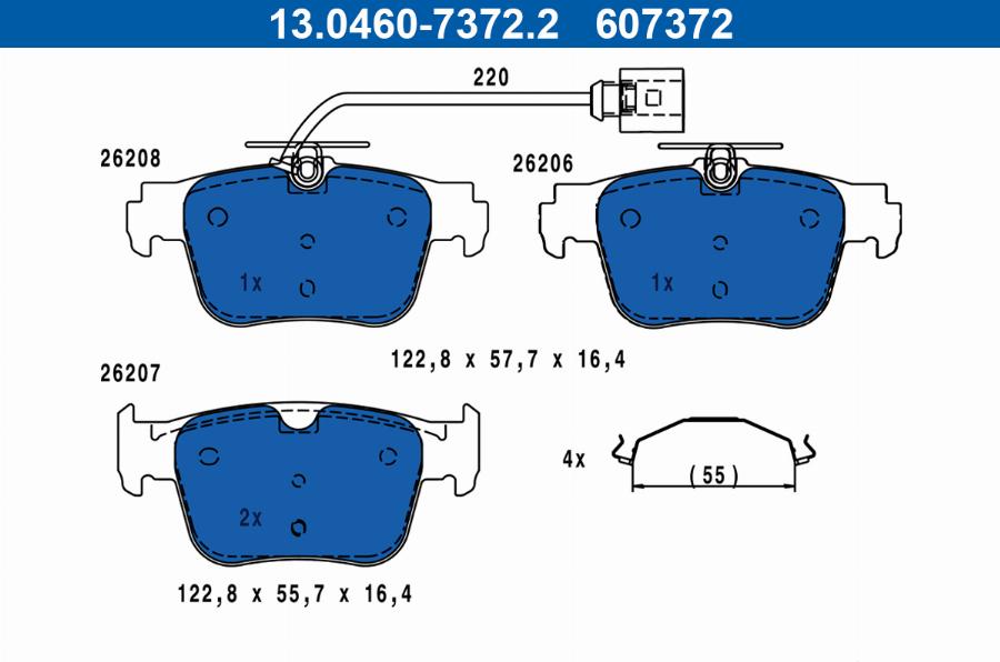 ATE 13.0460-7372.2 - Set placute frana,frana disc aaoparts.ro