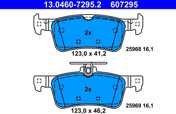 ATE 13.0460-7295.2 - Set placute frana,frana disc aaoparts.ro