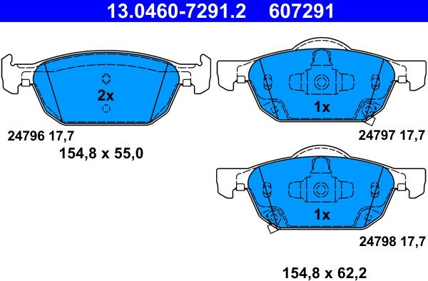 ATE 13.0460-7291.2 - Set placute frana,frana disc aaoparts.ro