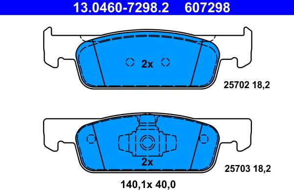 ATE 13.0460-7298.2 - Set placute frana,frana disc aaoparts.ro