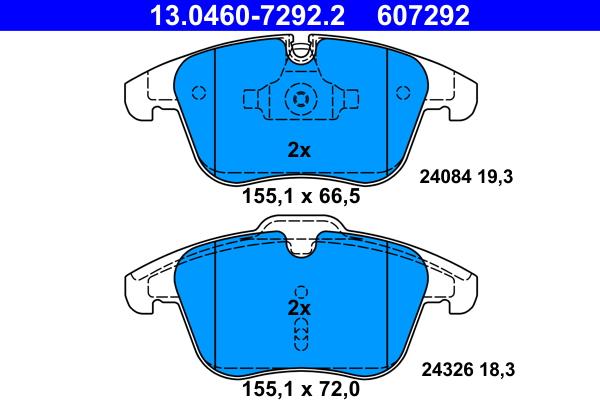 ATE 13.0460-7292.2 - Set placute frana,frana disc aaoparts.ro