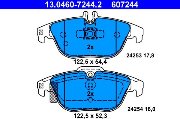 ATE 13.0460-7244.2 - Set placute frana,frana disc aaoparts.ro