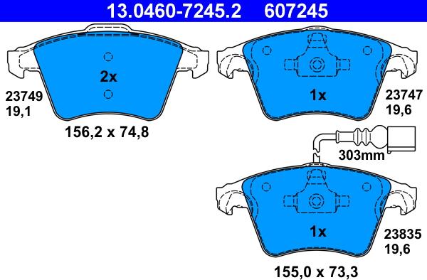 ATE 13.0460-7245.2 - Set placute frana,frana disc aaoparts.ro