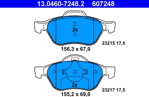 ATE 13.0460-7248.2 - Set placute frana,frana disc aaoparts.ro