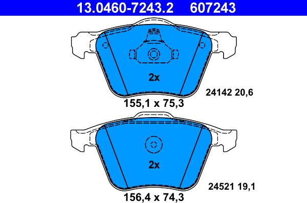 ATE 13.0460-7243.2 - Set placute frana,frana disc aaoparts.ro