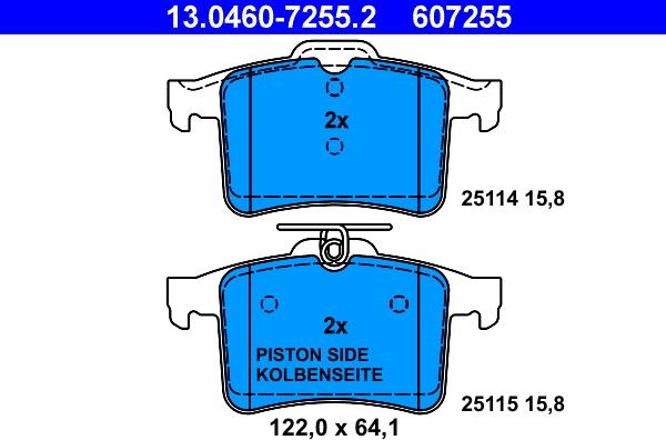 ATE 13.0460-7255.2 - Set placute frana,frana disc aaoparts.ro