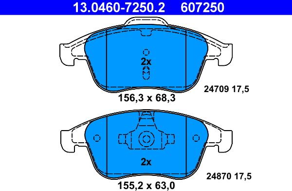 ATE 13.0460-7250.2 - Set placute frana,frana disc aaoparts.ro