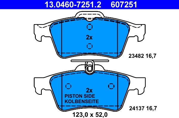 ATE 13.0460-7251.2 - Set placute frana,frana disc aaoparts.ro