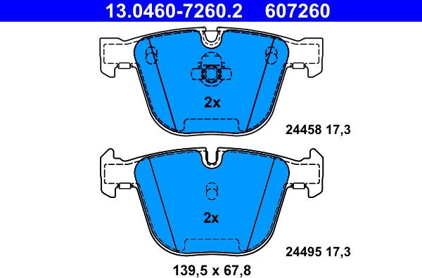 ATE 13.0460-7260.2 - Set placute frana,frana disc aaoparts.ro