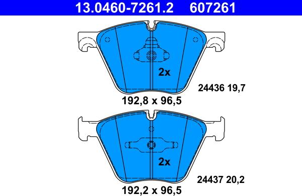 ATE 13.0460-7261.2 - Set placute frana,frana disc aaoparts.ro