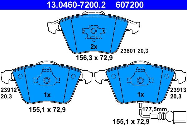 ATE 13.0460-7200.2 - Set placute frana,frana disc aaoparts.ro