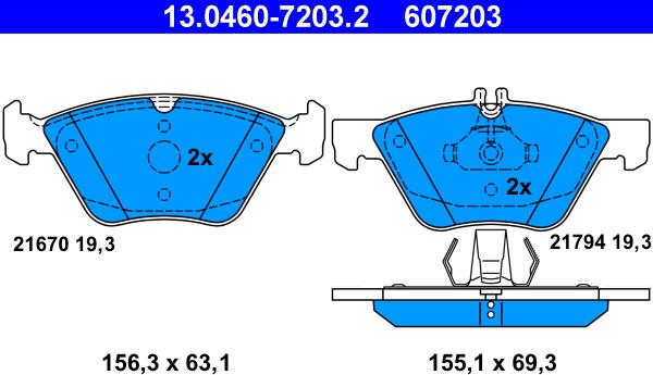 ATE 13.0460-7203.2 - Set placute frana,frana disc aaoparts.ro