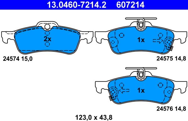 ATE 13.0460-7214.2 - Set placute frana,frana disc aaoparts.ro