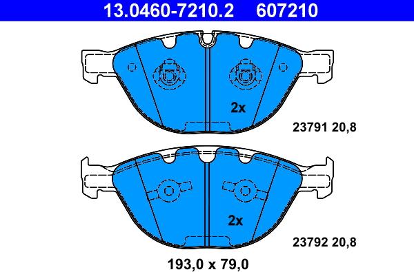 ATE 13.0460-7210.2 - Set placute frana,frana disc aaoparts.ro