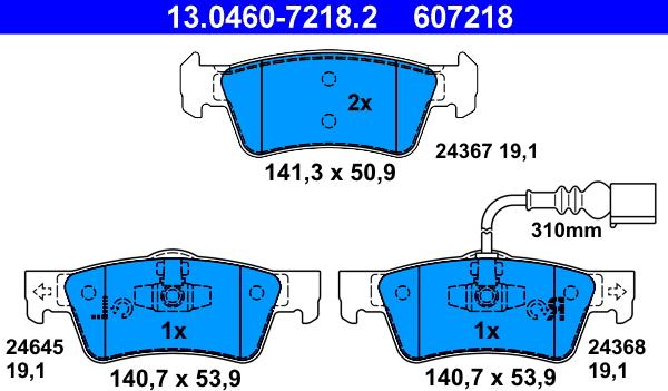 ATE 13.0460-7218.2 - Set placute frana,frana disc aaoparts.ro