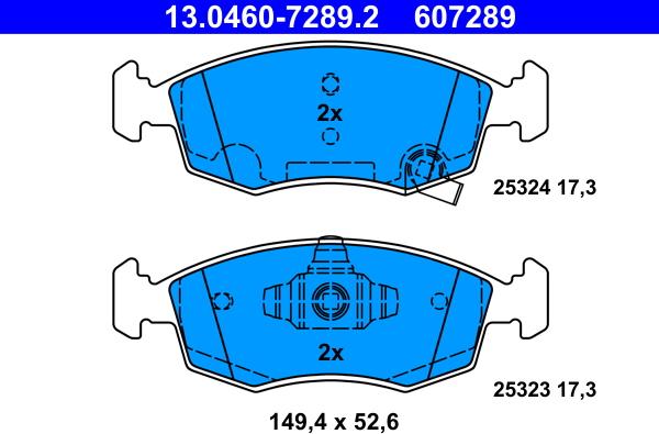 ATE 13.0460-7289.2 - Set placute frana,frana disc aaoparts.ro